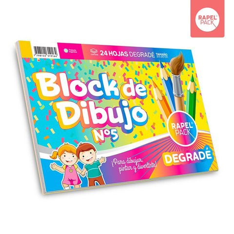 Block de Dibujo tipo nene Nº5 Rapel Pack x24Hj Fantasía 