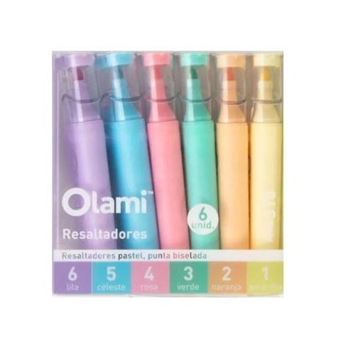 Resaltador Olami Pastel x6 (MRE310)
