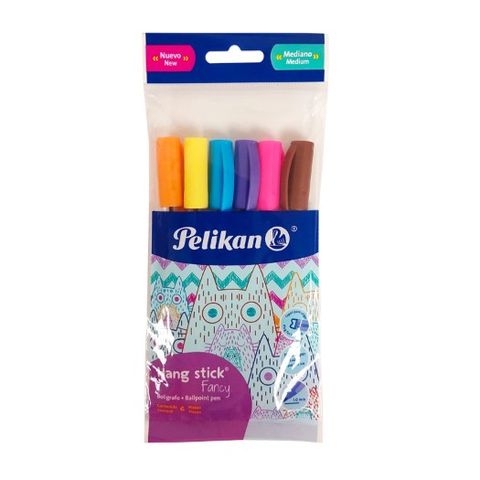 Lapicera Pelikan Hang Stick Fancy x6 Surtidas