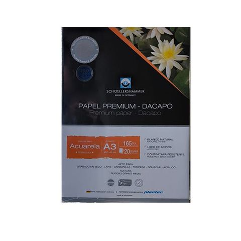 Block Plantec/Schoeller P/Acuarela Da Capo (165gr) (A3) (20H) (89724) 