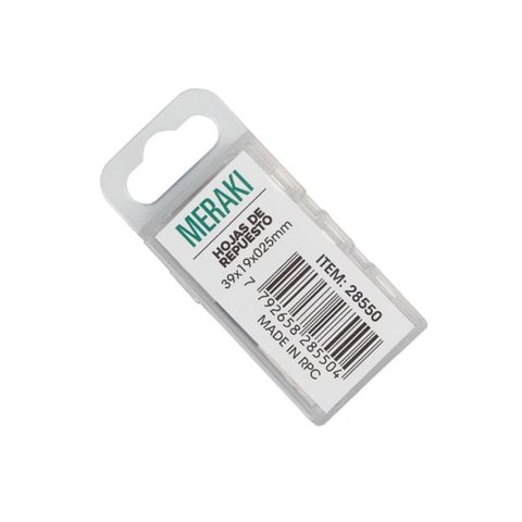 Repuesto cortante Rasqueta Meraki 39x19x0.25mm - x10Hojas (28550)