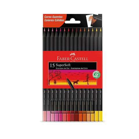 Lápiz Faber Castell SuperSoft x 15 Tonos Cálidos