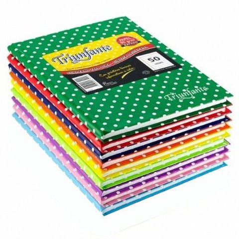 Cuaderno Escolar Triunfante/Asamblea 16x21 Rayado Pintitas T-D x48/50hj 