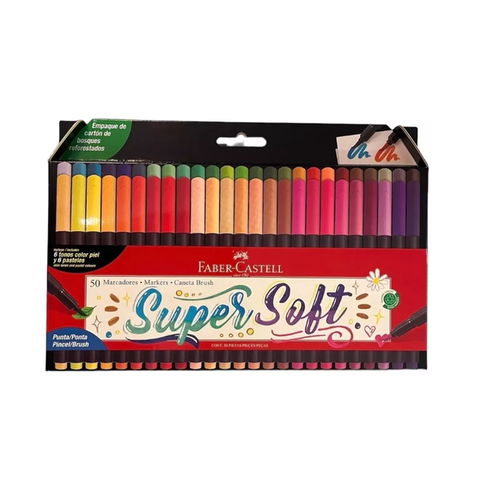 Marcador Faber Castell SuperSoft Brush Punta Pincel x50