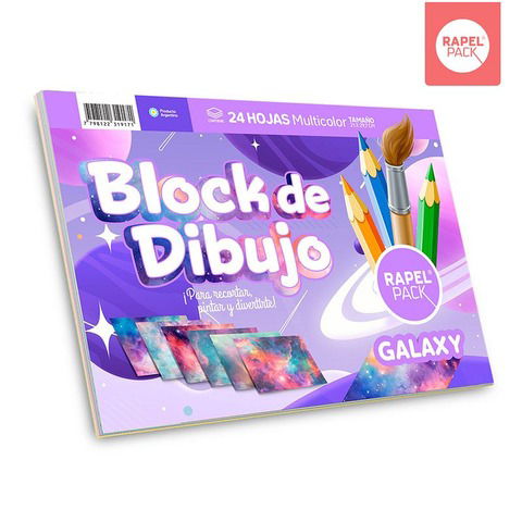 Block de Dibujo tipo nene Nº5 Rapel Pack x24Hj Fantasía 