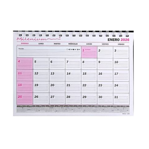 Calendario 2026 Milenium Esp. 16x23 cm 1/2 Oficio (CA06)