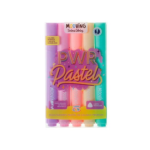 Mooving Coloring Resaltadores x5 PWR Pastel (3051105)