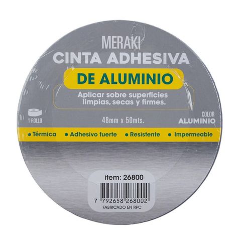 Cinta Adhesiva Aluminio Meraki 48mm x50Mts (26800)