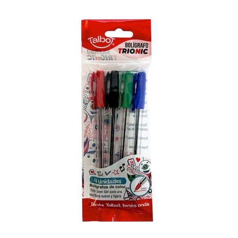 Lapicera Talbot Trionic Blister x4