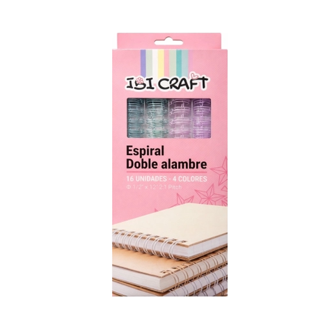 Espirales A4 Doble Alambre 2:1 1/2 Surtido Pastel x16Uni.