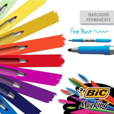 Marcador Bic Marking permanente Punta Fina x Unidad