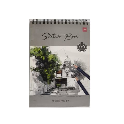 Block Deli Sketch Book 160gr Liso A4 Espiral Superior 40H. (C402)