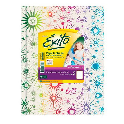 Cuaderno Escolar Nº3 Exito 19x24 T-D x48 Hoja Lisa Universo Multicolor 