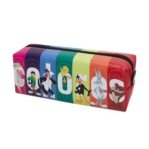 Cartuchera Mooving Tela Rectangular Grande Looney Tunes Colores