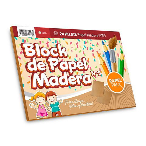 Block de Dibujo tipo nene Nº5 Rapel Pack x24Hj 