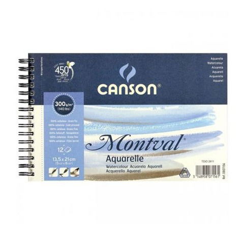 Block Canson Montval 300grs - 13,5 x 21 cm (Álbum) Espiral