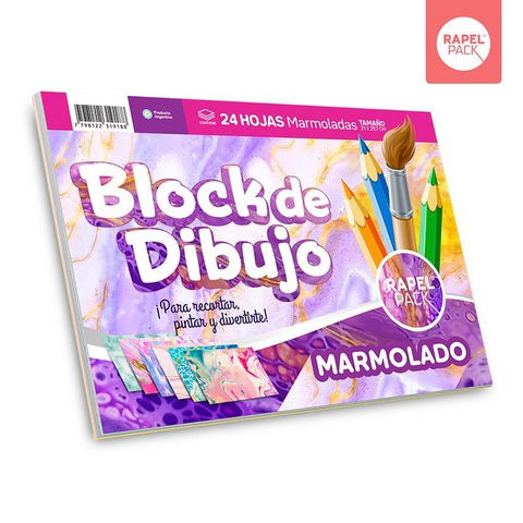 Block de Dibujo tipo nene Nº5 Rapel Pack x24Hj Fantasía 