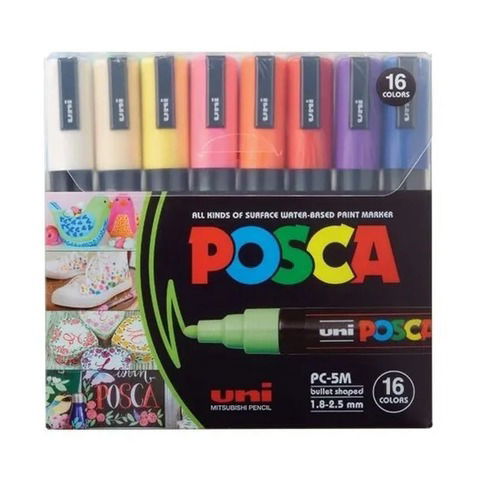 Marcador Uni Posca Set x16 (PC-5M)