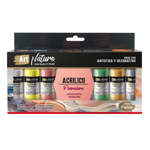 Acrilico Art Nature Premium Pote  60ml Set x8 