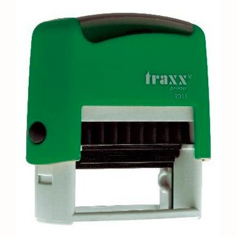 Promo sello completo Traxx (9011) Verde + 3 líneas de texto