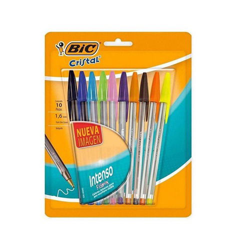 Lapicera Bic Cristal Fashion Intenso x10 (1.6mm) (9461)