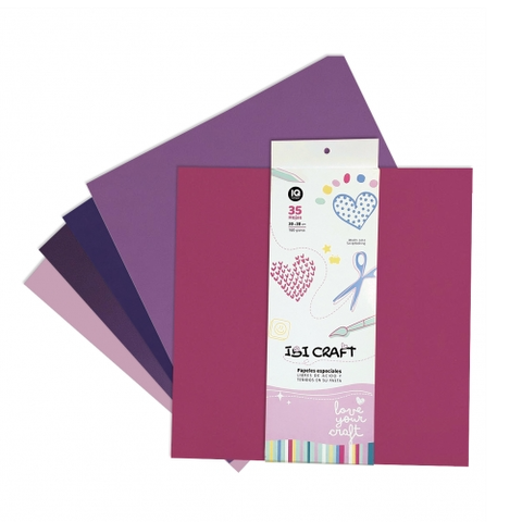 Papel Ibi Craft x35 Hojas para Scrapbook 30x30cm 160gr Tonos Rosas (600804)