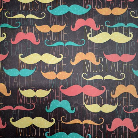 Papel de Regalo Fantasía 70x100 Mustache x2 + 2 Moños