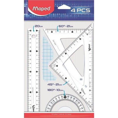 Set de Geometría Maped 20cm 4 piezas