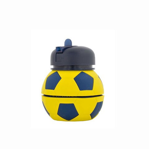 Botella Reutilizable Footy Silicona Pelota Azul/Amarillo 550ml