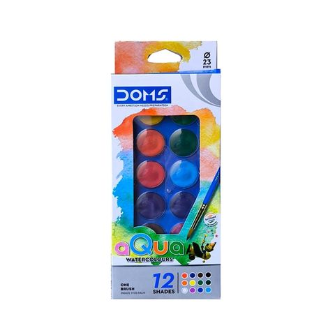 Acuarela Doms x12 Colores (23mm Diam) + Pincel (88550)