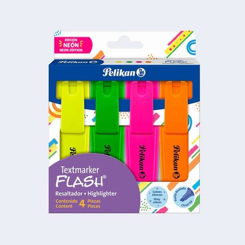 Resaltador Pelikan Flash Neón x4
