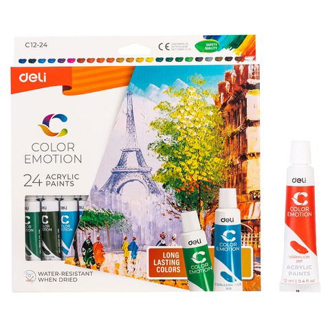 Acrílico Set Deli x24 Pomos (12ml) Color Emotion (C12-24)