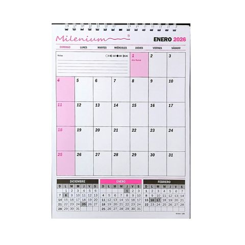 Calendario 2026 Milenium Esp. 32,5x23 cm (Oficio Vertical) (CA08)