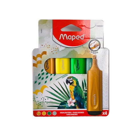 Resaltador Maped Pastel & Glitter Metal x4 (740902) Jungla