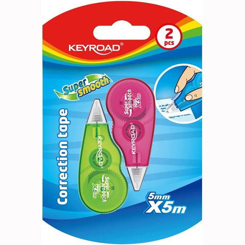 Corrector Cinta Keyroad 5mm x 5mts x2 Unidades (971915)