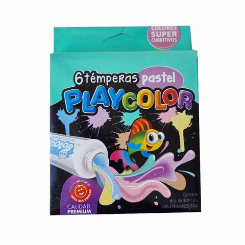 Tempera Playcolor 8cc. x6 Colores Surtidos Pastel