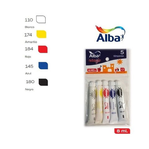 Tempera Alba Magic 8ml. Blister x 5 colores 