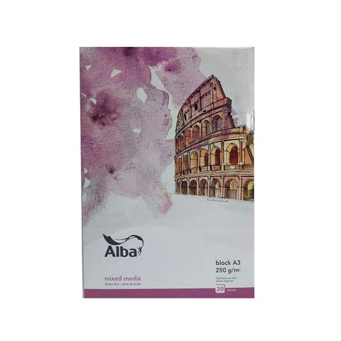 Block Alba P/Mixmedia A3 250Grs. 20Hj Emblocado