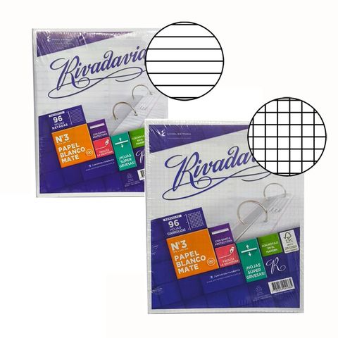 Repuesto Nº3 Rivadavia-90Grs- x96Hojas. 