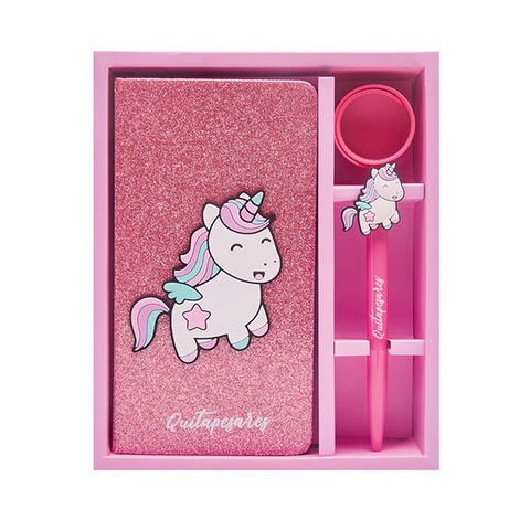 Cuaderno Chico Mooving Set con Boligrafo y Regla flexible