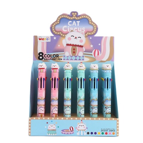 Lapicera Wero Retractil Ocho Colores Cat Circus (we4052)