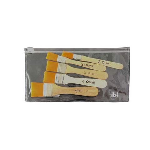 Pinceleta sintetica Set x5 + Estuche zip