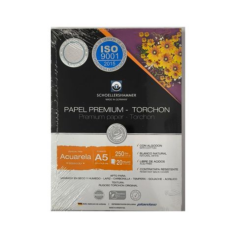 Block Schoeller P/Acuarela Torchon (250gr) (A5) (20H) (89731) 