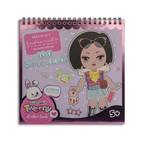Sticker Ibi Craft Tweeny Sketch Set (Album+Stencil+Stickers) Fashionista (066110)