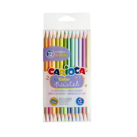 Lápiz Carioca Color Pastel Bicolor x12 (24 colores) (43309)