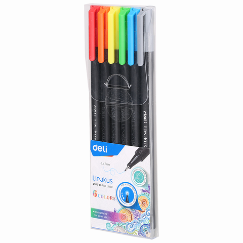 Microfibras Deli Linkus 0.45mm x6 Surtidos (Q900-06)
