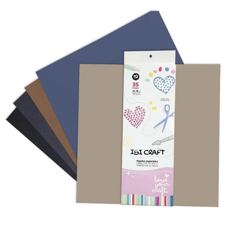 Papel Ibi Craft x35 Hojas para Scrapbook 30x30cm 160gr Tonos Tierra (600808)