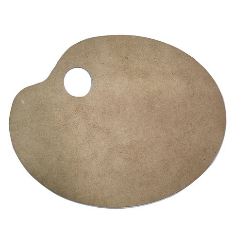 Mezclador Paleta MDF Oval Mundo N°2 - 18x23cm