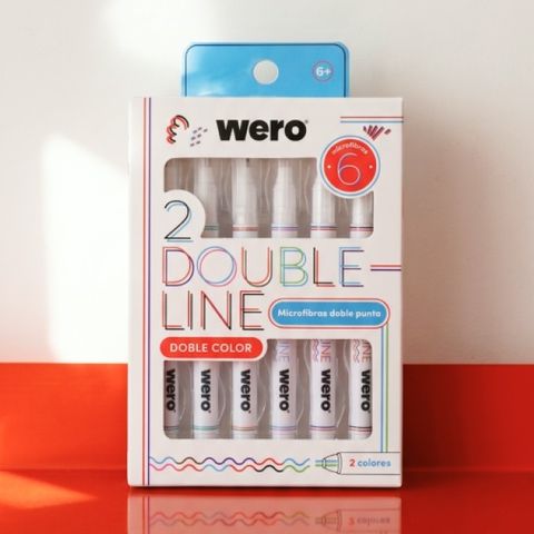 Microfibras Wero Doble línea y color doble punta x6