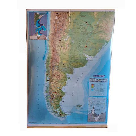 Mapa Mural Laminado República Argentina Físico/Político 95X130cm